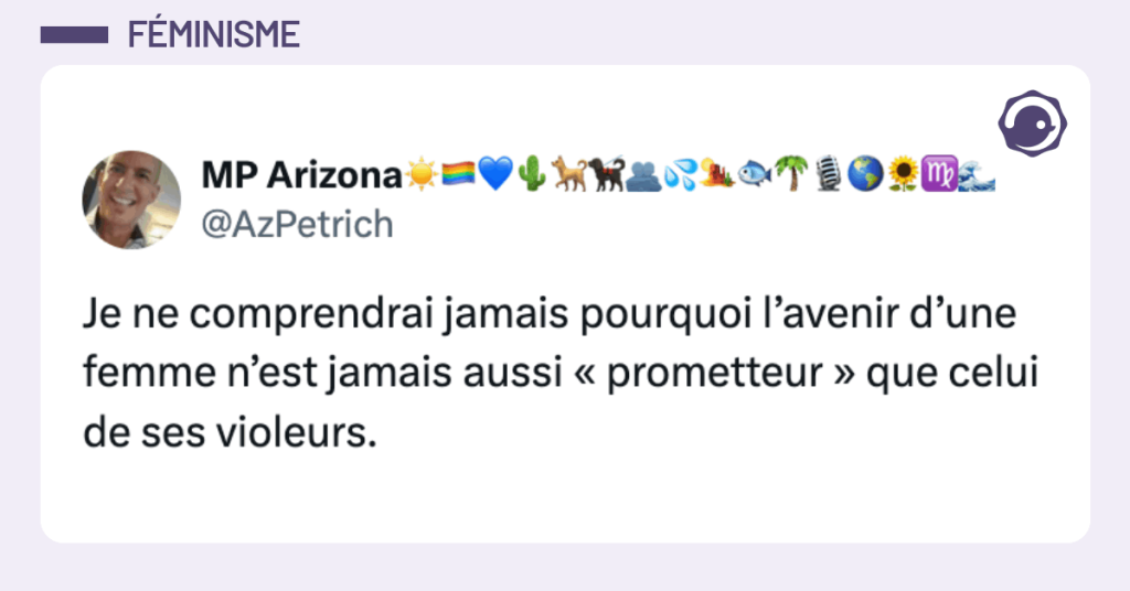@AzPetrich Je ne comprendrai jamais pourquoi l’avenir d’une femme n’est jamais aussi « prometteur » que celui de ses violeurs.